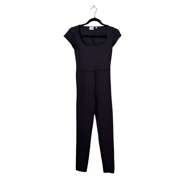 Aritzia Wilfred Free Brown Jumpsuit Romper Square Neck Short Sleeve Pants Small - Picture 1 of 7